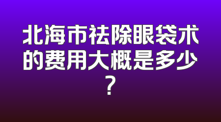北海市祛除眼袋术的费用大概是多少？