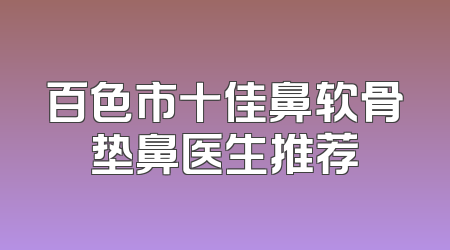 百色市十佳鼻软骨垫鼻医生推荐