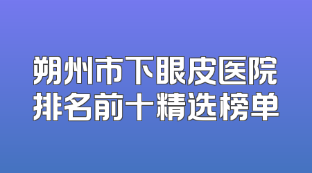 朔州市下眼皮医院排名前十精选榜单