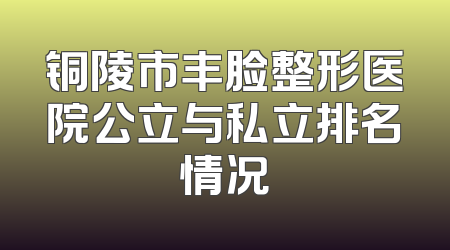 铜陵市丰脸整形医院公立与私立排名情况