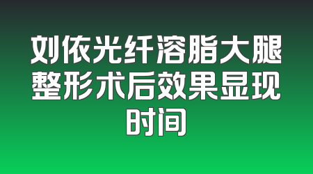 刘依光纤溶脂大腿整形术后效果显现时间