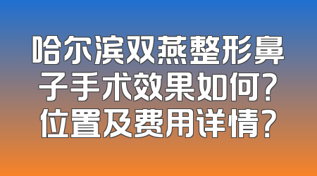 哈尔滨双燕整形鼻子手术效果如何？位置及费用详情？