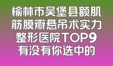 榆林市吴堡县额肌筋膜瓣悬吊术实力整形医院TOP9有没有你选中的