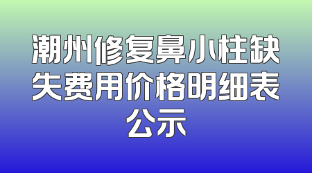 潮州修复鼻小柱缺失费用价格明细表公示