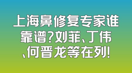 上海鼻修复专家谁靠谱？刘菲、丁伟、何晋龙等在列！