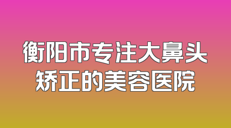 衡阳市专注大鼻头矫正的美容医院