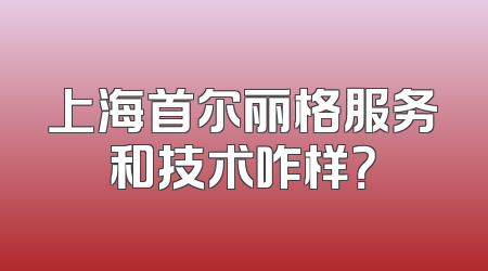上海首尔丽格服务和技术咋样？