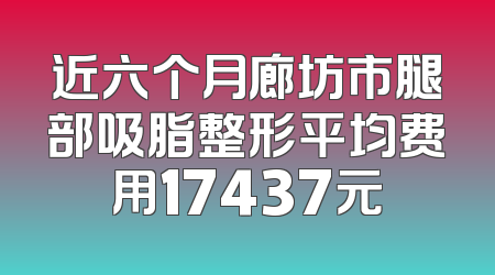 近六个月廊坊市腿部吸脂整形平均费用17437元
