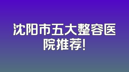 沈阳市五大整容医院推荐！