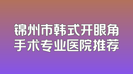 锦州市韩式开眼角手术专业医院推荐