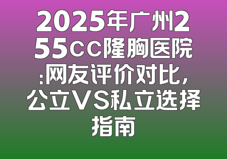 2025年广州255cc隆胸医院：网友评价对比，公立VS私立选择指南