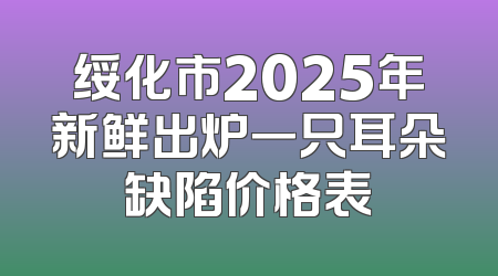 绥化市2025年新鲜出炉一只耳朵缺陷价格表