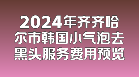2024年齐齐哈尔市韩国小气泡去黑头服务费用预览