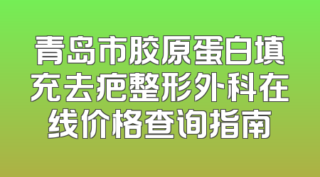 青岛市胶原蛋白填充去疤整形外科在线价格查询指南