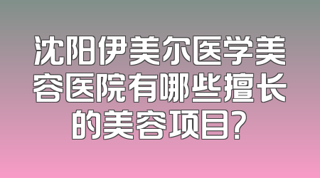 沈阳伊美尔医学美容医院有哪些擅长的美容项目？