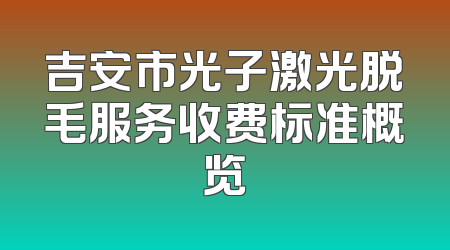吉安市光子激光脱毛服务收费标准概览