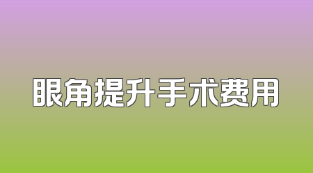 眼角提升手术费用