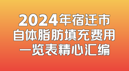 2024年宿迁市自体脂肪填充费用一览表精心汇编