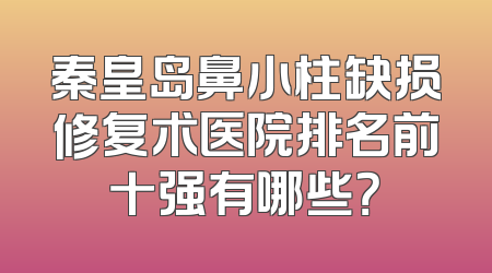 秦皇岛鼻小柱缺损修复术医院排名前十强有哪些？