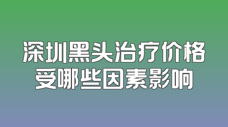 深圳黑头治疗价格受哪些因素影响