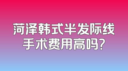 菏泽韩式半发际线手术费用高吗？
