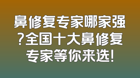 鼻修复专家哪家强？全国十大鼻修复专家等你来选！