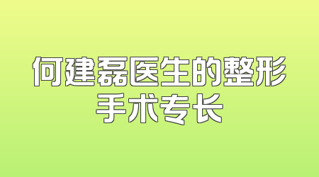 何建磊医生的整形手术专长