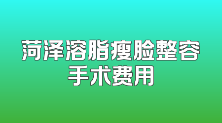 菏泽溶脂瘦脸整容手术费用