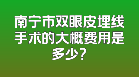 南宁市双眼皮埋线手术的大概费用是多少？