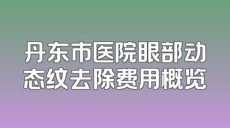 丹东市医院眼部动态纹去除费用概览