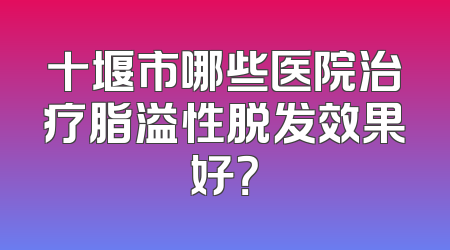 十堰市哪些医院治疗脂溢性脱发效果好？