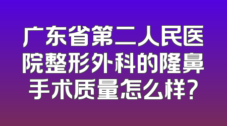 广东省第二人民医院整形外科的隆鼻手术质量怎么样？