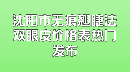 沈阳市无痕翘睫法双眼皮价格表热门发布