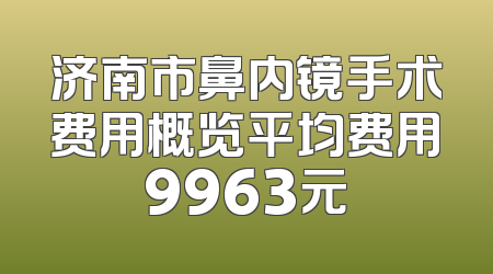 济南市鼻内镜手术费用概览平均费用9963元