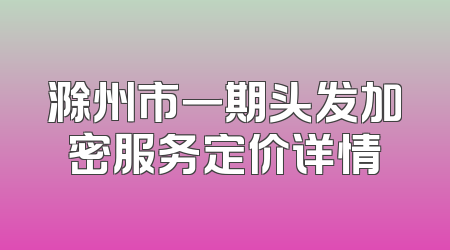滁州市一期头发加密服务定价详情