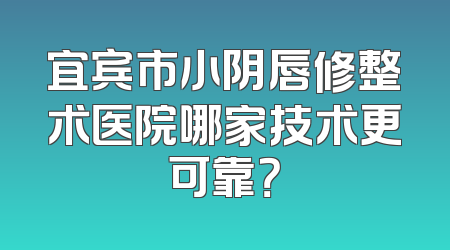 宜宾市小阴唇修整术医院哪家技术更可靠？