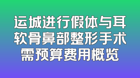 运城进行假体与耳软骨鼻部整形手术需预算费用概览