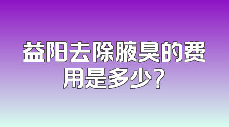 益阳去除腋臭的费用是多少？