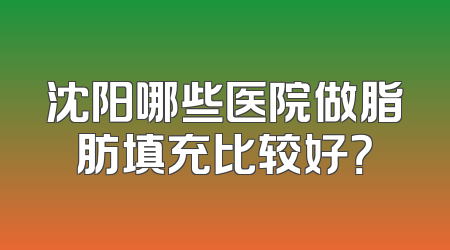 沈阳哪些医院做脂肪填充比较好？