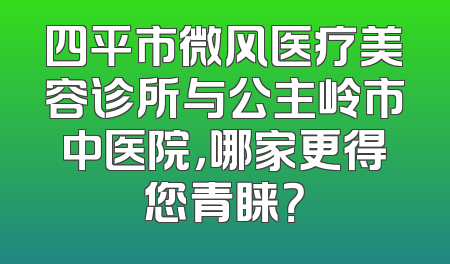 四平市微风医疗美容诊所与公主岭市中医院，哪家更得您青睐？