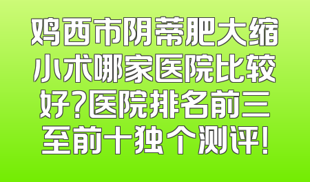 鸡西市阴蒂肥大缩小术哪家医院比较好？医院排名前三至前十独个测评！