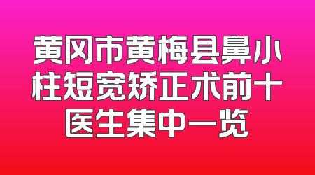 黄冈市黄梅县鼻小柱短宽矫正术前十医生集中一览