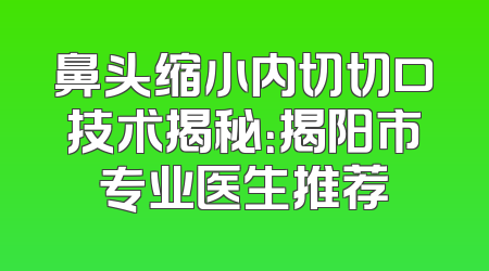 鼻头缩小内切切口技术揭秘：揭阳市专业医生推荐