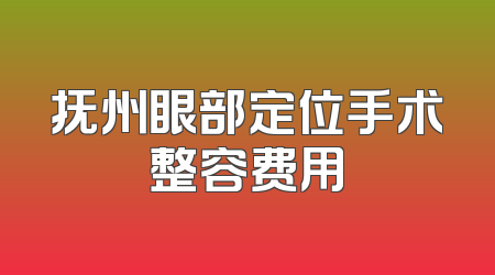 抚州眼部定位手术整容费用