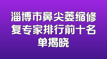 淄博市鼻尖萎缩修复专家排行前十名单揭晓