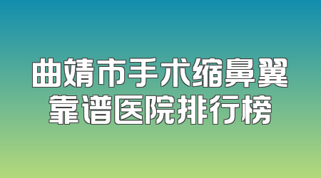 曲靖市手术缩鼻翼靠谱医院排行榜