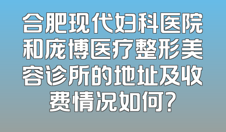 合肥现代妇科医院和庞博医疗整形美容诊所的地址及收费情况如何？