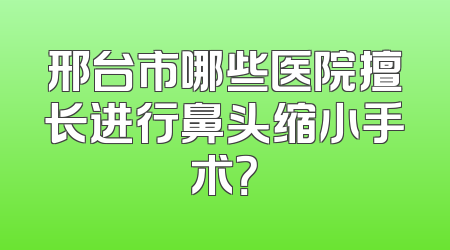 邢台市哪些医院擅长进行鼻头缩小手术？