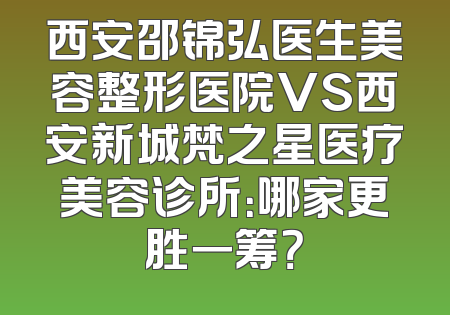 西安邵锦弘医生美容整形医院VS西安新城梵之星医疗美容诊所：哪家更胜一筹？