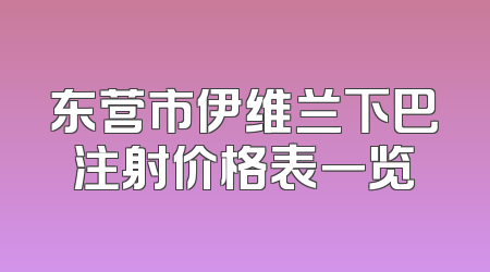东营市伊维兰下巴注射价格表一览
